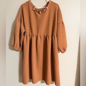 Simply Southern Long Sleeve Quilted Dress w/ Diamonds and Pearls on Neckline XXL